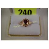 LADIES STERLING SILVER AND GEMSTONE RING SIZE 6