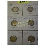 GROUP OF 6 HIGH QUALITY SILVER MERCURY DIMES