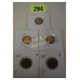 GROUP OF 5 INDIAN HEAD PENNIES