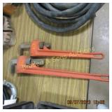 GROUP OF 2 USED PIPE WRENCHES