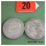 US 1884-P AND 1892-O MORGAN SILVER DOLLARS