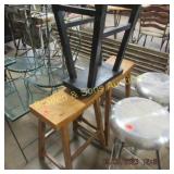 GROUP OF 3 WOODEN STOOLS