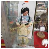 VINTAGE NATIVE AMERICAN PORCELAIN DOLL WITH BOX