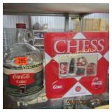 CONTEMPORARY COKE CHESS GAME AND VINTAGE SYRUP