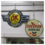 GROUP OF 2 CONTEMPORARY TIN SIGNS