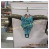 CUSTOM DECORATED COW SKULL WITH INLAID