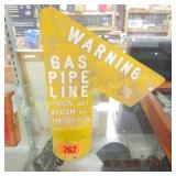 VINTAGE 11" X 9" EXXON GAS POST SIGN