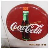 VINTAGE 20" COKE BUTTON AD SIGN. CA 1990