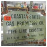 VINTAGE 12" X 8" COASTAL STATES GAS PRODUCING CO