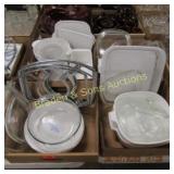 GROUP OF 4 BOXES OF ASSTD CORNINGWARE ETC