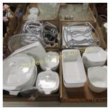 GROUP OF 4 BOXES OF ASSTD CORNINGWARE ETC