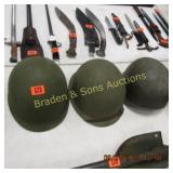 GROUP OF 3 VINTAGE MILITARY HELMETS