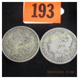 US 1888-O AND 1899-O MORGAN SILVER DOLLARS