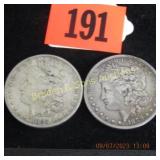 US 1879-P AND 1883-P MORGAN SILVER DOLLARS