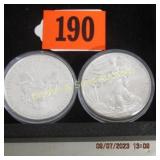 GROUP OF 2 UNCIRCULATED 2019 AMERICAN SILVER