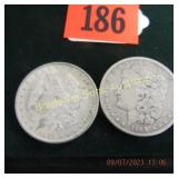US 1881-P AND 1889-O MORGAN SILVER DOLLARS