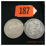US 1887-P AND 1901-O MORGAN SILVER DOLLARS