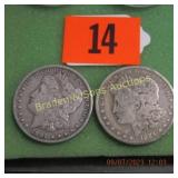 US 1901-O AND 1884-O MORGAN SILVER DOLLARS