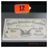 US 1893 COLUMBIAN EXPOSITION DAY PASS