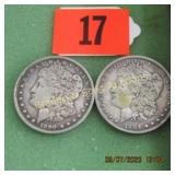 US 1884-O AND 1890-O MORGAN SILVER DOLLARS