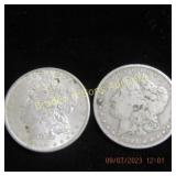 US 1890-P AND 1899-O MORGAN SILVER DOLLARS