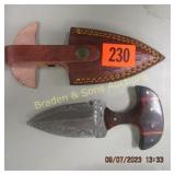 CUSTOM MADE 5" KNIFE WITH LEATHER SHEATH