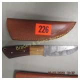 CUSTOM MADE 6" FIXED BLADE KNIFE WITH LEATHER