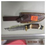 CUSTOM MADE 10" FIXED BLADE KNIFE WITH LEATHER