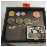 GROUP OF ASSTD FOREIGN COINS AND MEDALLIONS