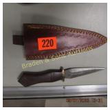 CUSTOM MADE 6" FIXED BLADE KNIFE WITH LEATHER