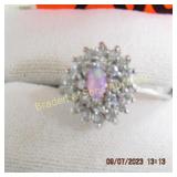 LADIES STERLING SILVER AND GEMSTONE RING