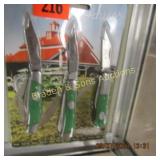 GROUP OF 3 NEW SHRADE FOLDING POCKET KNIVES