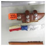 CUSTOM MADE 6" FIXED BLADE KNIFE WITH LEATHER