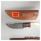 CUSTOM MADE 6" FIXED BLADE KNIFE WITH LEATHER