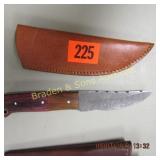 CUSTOM MADE 6" FIXED BLADE KNIFE WITH LEATHER