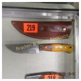 CUSTOM MADE 6" FIXED BLADE KNIFE WITH LEATHER