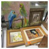 GROUP OF 3 OIL ON CANVAS PAINTINGS AND ONE PRINT