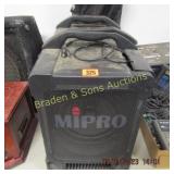 GROUP OF 2 USED MIPRO SPEAKERS WITH STANDS