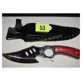 NEW 8" FIXED BLADE KNIFE W/LEATHER SHEATH
