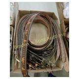 GROUP OF 12 NEW EMBOSSED LEATHER BELTS