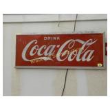 VINTAGE 17" X 40" COCA COLA ADVERTISING SIGN CIRCA