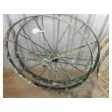 GROUP OF 2 ANTIQUE 35" STEEL WAGON WHEELS