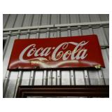 VINTAGE 16" X 43" COCA COLA PORCELIN SIGN