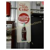 VINTAGE 54" X 18" COCA COLA TIN ADVERTISING SIGN