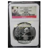 NGC GRADED MS69 2017 EARLY RELEASE CHINESE SILVER