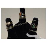 GROUP OF 6 STERLING SILVER RINGS