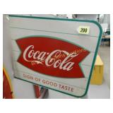 18" X 15" DOUBLE SIDED TIN FLANGE COKE SIGN