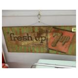 VINTAGE 30" X 12" 7-UP TIN SIGN, CIRCA 1960