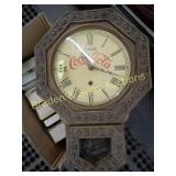 VINTAGE COCA COLA WALL CLOCK, NEEDS REPAIR
