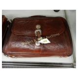HAND TOOLED LEATHER BRIEF CASE